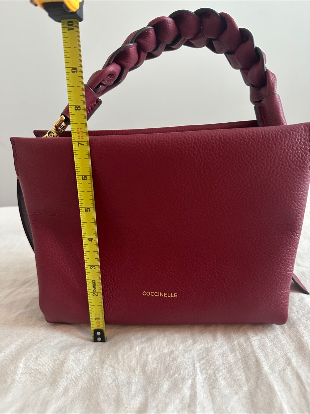 Coccinelle Burgundy Boheme Bag with Braided Handle - Picture 15 of 16